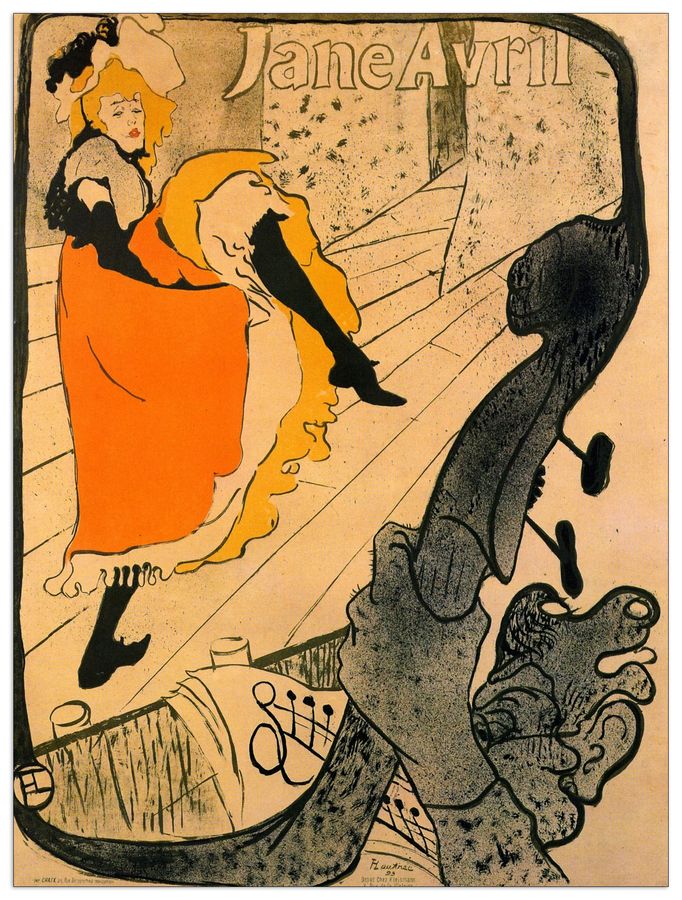 Toulouse-lautrec - Jane Avril, Decorative MDF Panel (60x80cm)