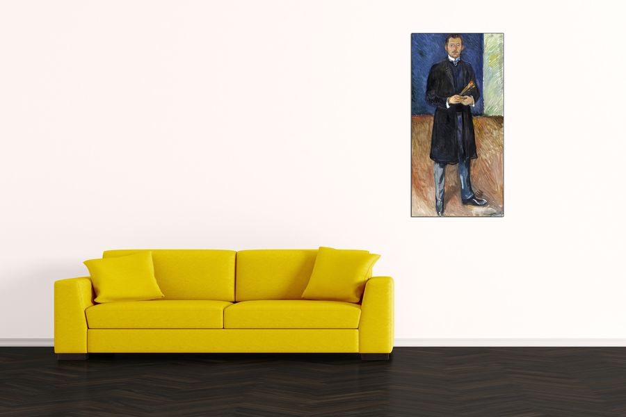 Munch Edvard - Portrait with brushes, Decorative MDF Panel (50x100cm)