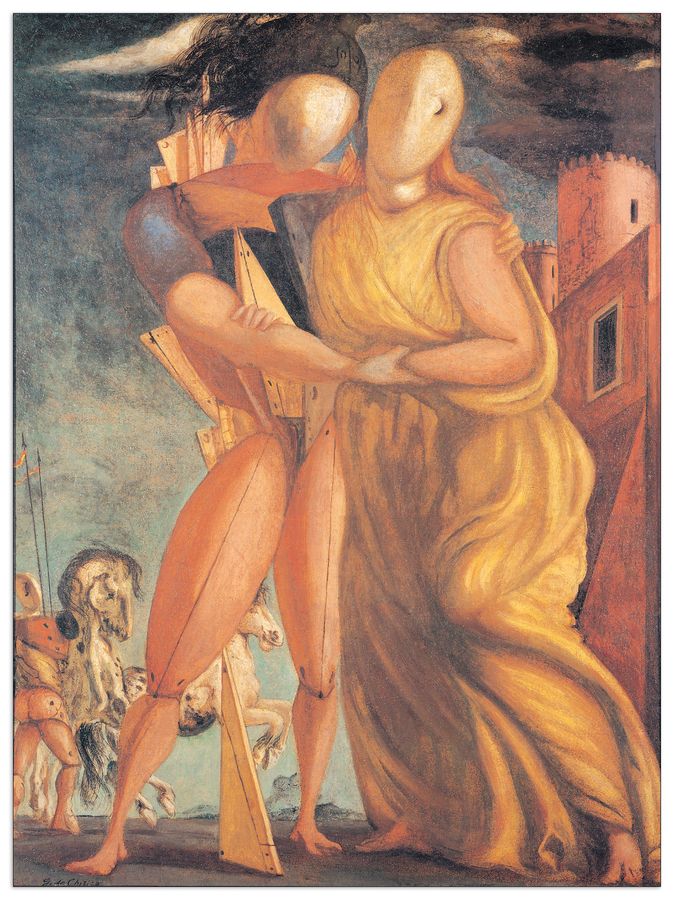 De Chirico - Hector And Andromache, Decorative MDF Panel (53x72cm)