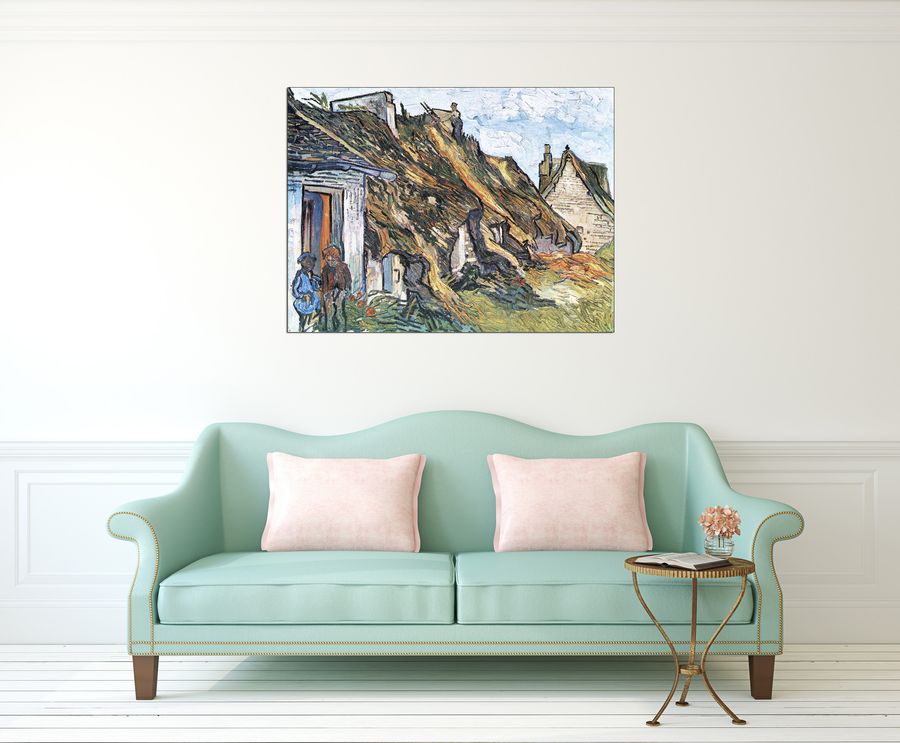 Van Gogh Vincent - Thatched hut in Chaponval, Decorative MDF Panel (80x60cm)
