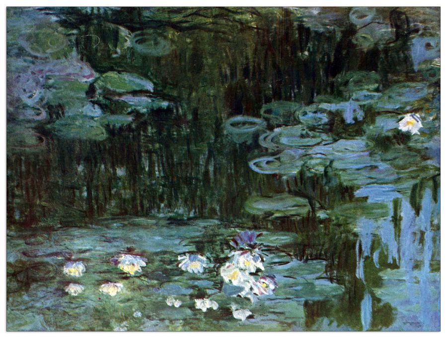 Monet Claude - Water Lillies I, Decorative MDF Panel (80x60cm)