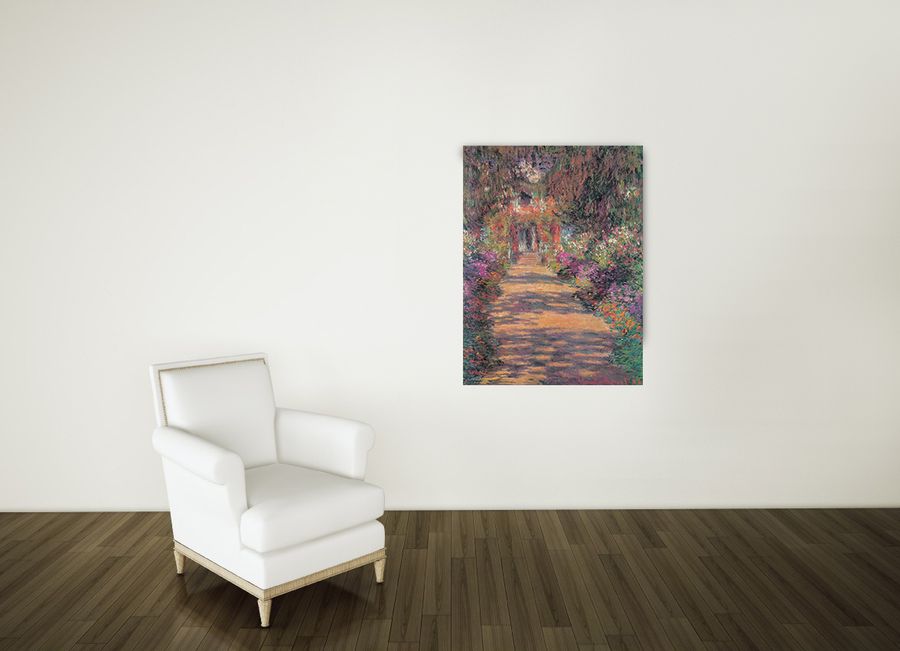 Monet - Une Allée Du Jardin De Monet, Giverny, Decorative MDF Panel (60x80cm)
