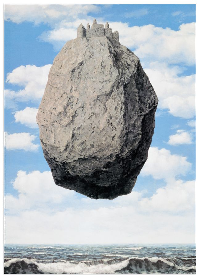 Magritte - Les Chateaux Des Pyrenees, Decorative MDF Panel (50x70cm)