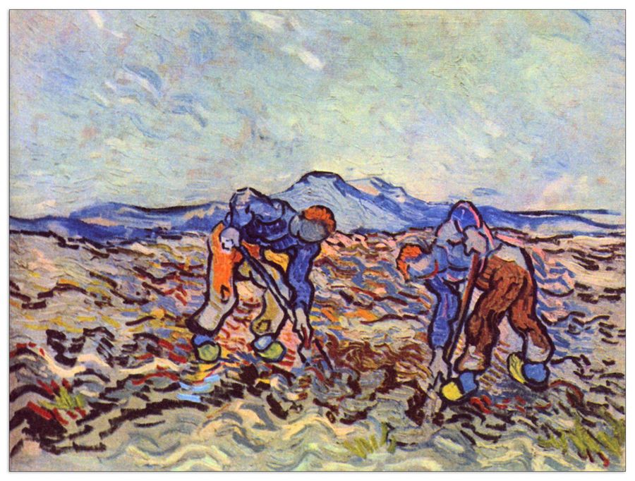 Van Gogh Vincent - Farmers at work, Decorative MDF Panel (120x90cm)