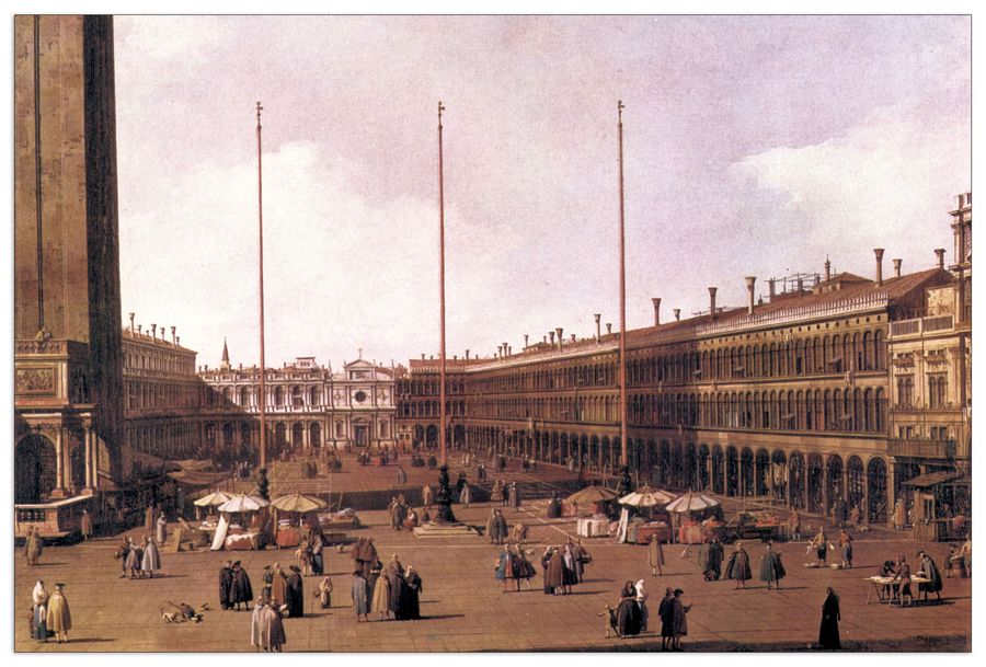 Canaletto - Piazza San Marco I, Decorative MDF Panel (90x60cm)