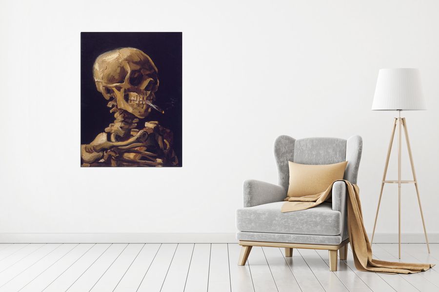 Van Gogh Vincent - Skull with a Burning Cigarette, Decorative MDF Panel (60x80cm)