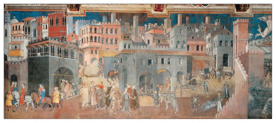 artopweb Lorenzetti - Effetti Del Buon Governo Decorative MDF Panel (139x60cm)