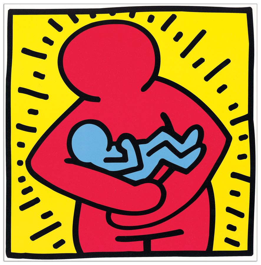 Haring - Untitled 1986, Decorative MDF Panel (51x51cm)