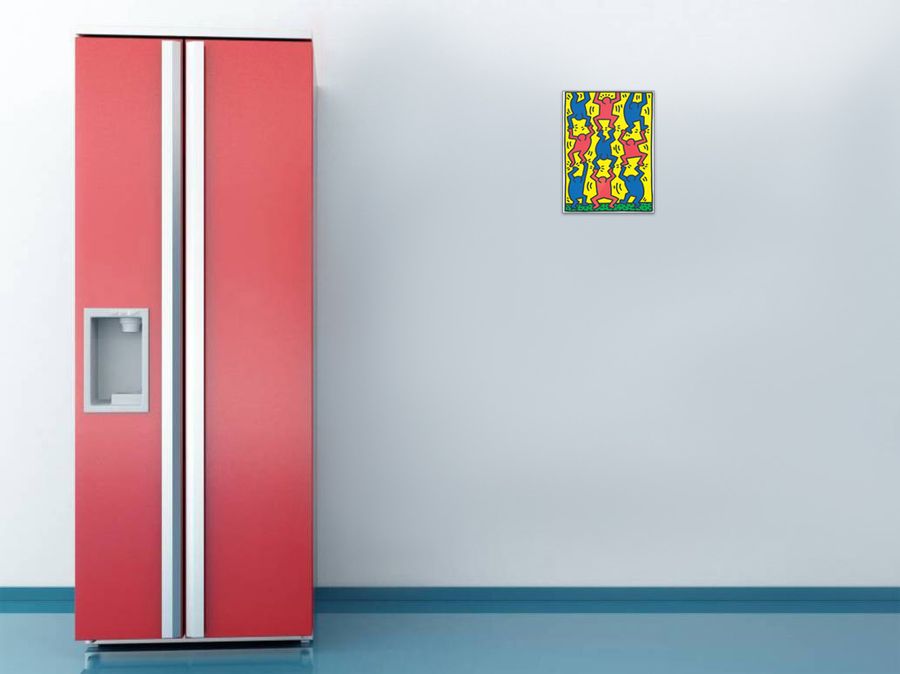 Haring - Untitled, AIDS Update, Decorative MDF Panel (18x25cm)