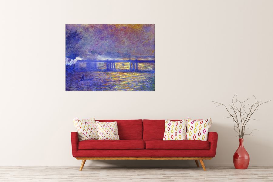 Monet Claude - Charing cross bridge, Decorative MDF Panel (120x90cm)