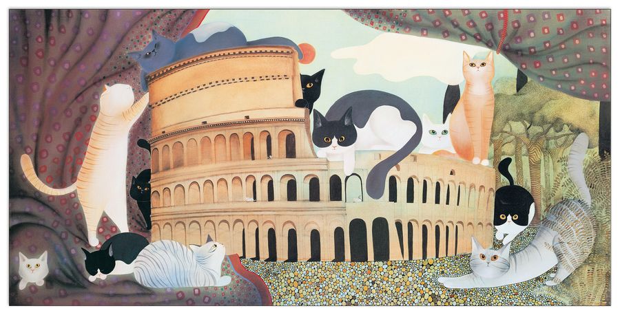 Null - Gatti Al Colosseo, Decorative MDF Panel (95x47cm)