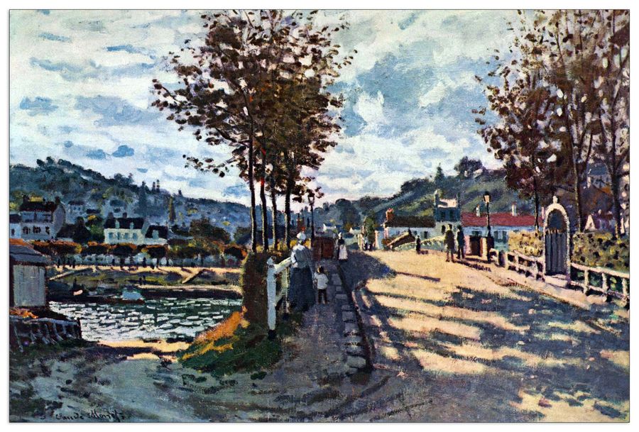 Monet Claude - The Seine at Bougival, Decorative MDF Panel (135x90cm)