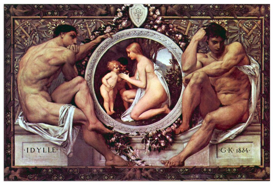 Klimt Gustav - Idyll, Decorative MDF Panel (90x60cm)