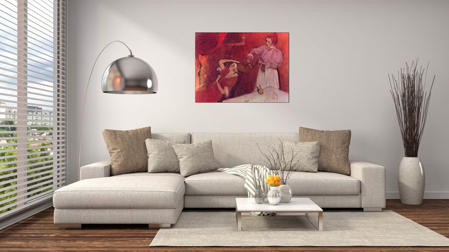 Degas Edgar - Combing hair, Decorative MDF Panel (80x60cm)