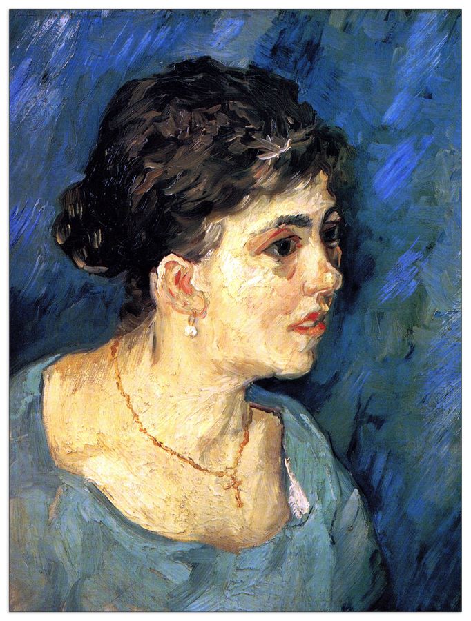 Van Gogh Vincent - Portrait of Woman in Blue, Decorative MDF Panel (90x120cm)
